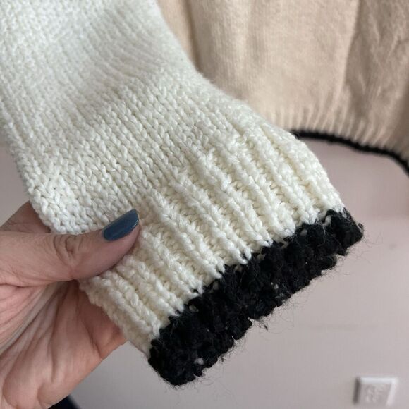 Vintage Ivory Henley Sweater Button International Outlook Large Preppy Minimal* - Picture 4 of 11